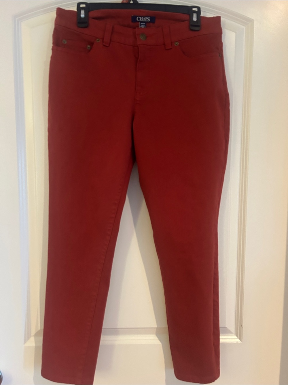Chaps Women's Brick Red Cropped Jeans